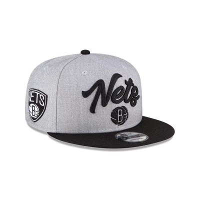 Brooklyn Nets Gorra | New Era Official NBA Draft 9fifty Snapback Cap Mexico - Grises